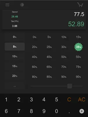 Percent Shopping Calculator android App screenshot 0